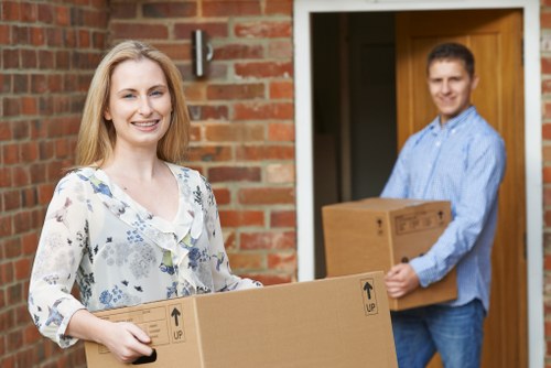 Moving team protecting property during a Brompton van service