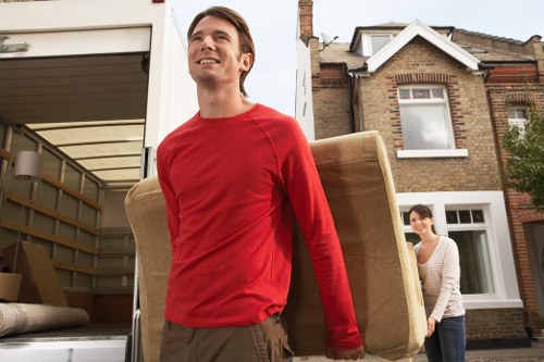 A sample Brompton flat move with furniture and boxes
