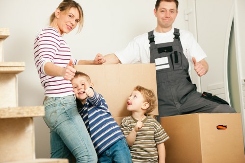 Careful loading of household items for urgent removals